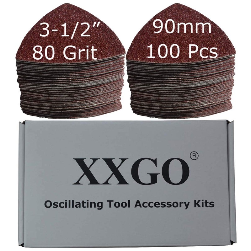 XXGO 100 Pcs 80 Grits 3-1/2 Inch 90mm Triangular Hook