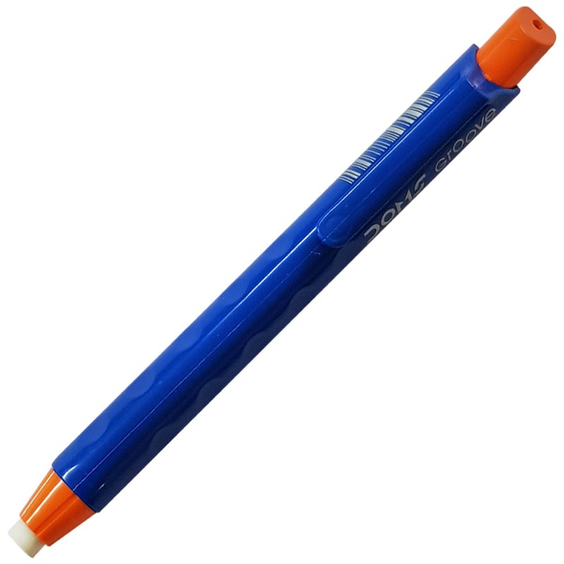 Groove Retractable Click Pencil Eraser, Orange Body, Pack of 1,