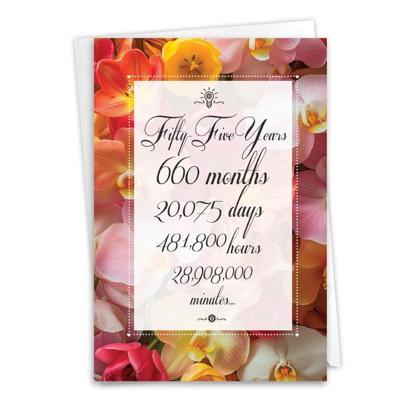 NobleWorks Funny 55th Anniversary Work Milestone Greeting Card with 5