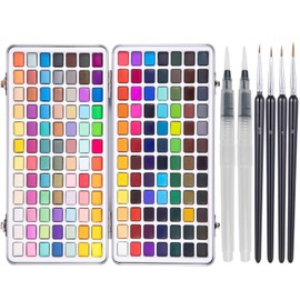 Falling in Art Watercolor Paint Set, 168 Colors Watercolor Paints, Painting Set with Water Brush and Nylon Brushes, Perfect Starter Kit for Beginners and Professionals