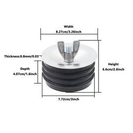 Mechanical Test Plug,TTZEZE Rubber Sewer Cleanout Cap,Sturdy Expansion Pipe Plug,Practical Sewer Pipe Plug,Sewer Cleanout Cover with Galvanized Screw and Wing Nut for Sink Pools 3 Inch