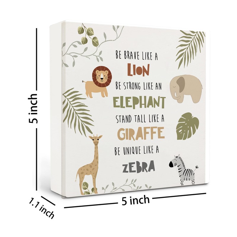 Qvapt Woodland Nursery Wood Box Sign, Woodland Nursery Desk Decor,