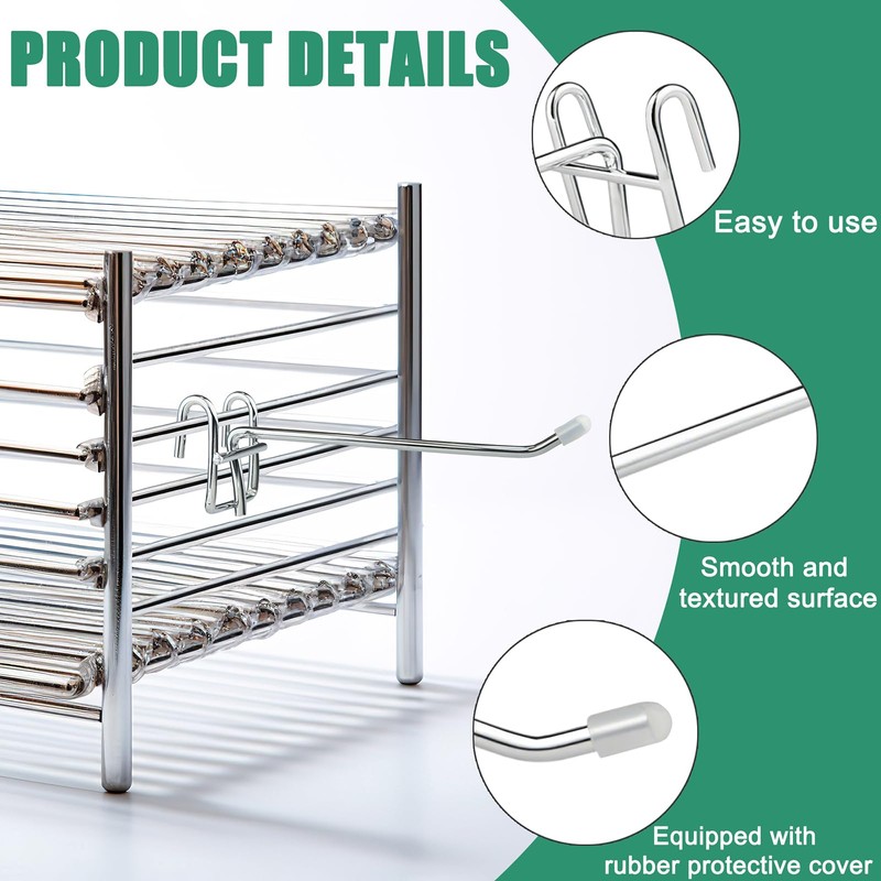 QTRQTR 4 Pcs Hooks for Wire Shelving, Heavy Duty Metal