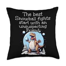 The best Snowball fights with Friends The Best Snowball Fights Start with an unsuspecting Friend Throw Pillow, 18x18, Multicolor