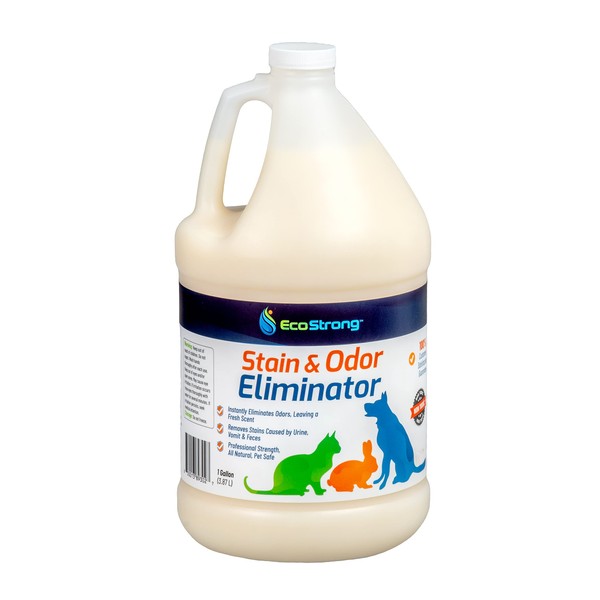 Eco Strong Pet Stain And Odor Remover - Powerful Enzymatic Urine Eliminator, for Cats & Dogs I 1 Gallon Value Size