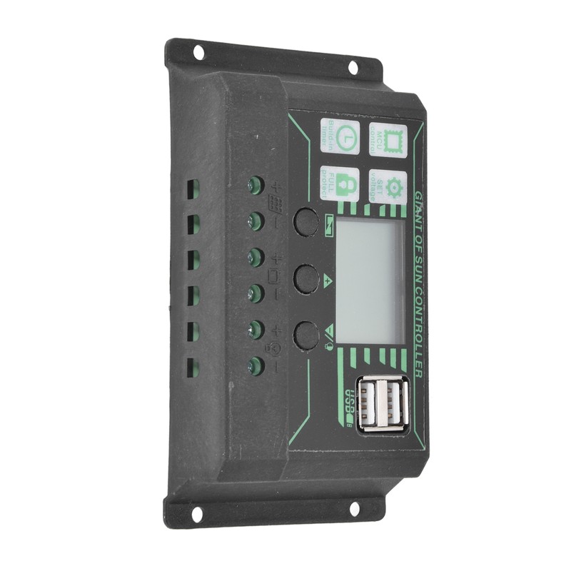 Solar Charge Discharge Controller Adjustable LCD Display PWM Dual USB