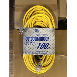 100 Ft Power Extension Cord Outdoor&Indoor HeavyDuty 12/3 Lighted Durability