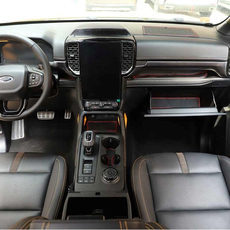 19Pcs Door Slot Mat Compatible with Ford Ranger XL/XLT/Lariat/Raptor 2023