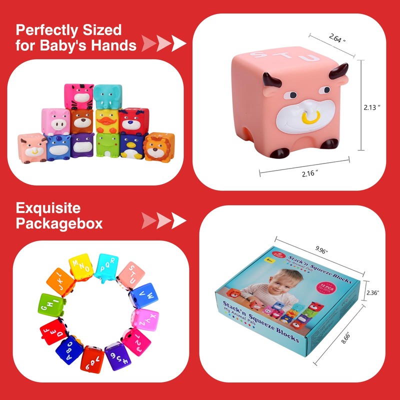 Beeqoo Soft Baby Blocks – Stacking & Building Toys for