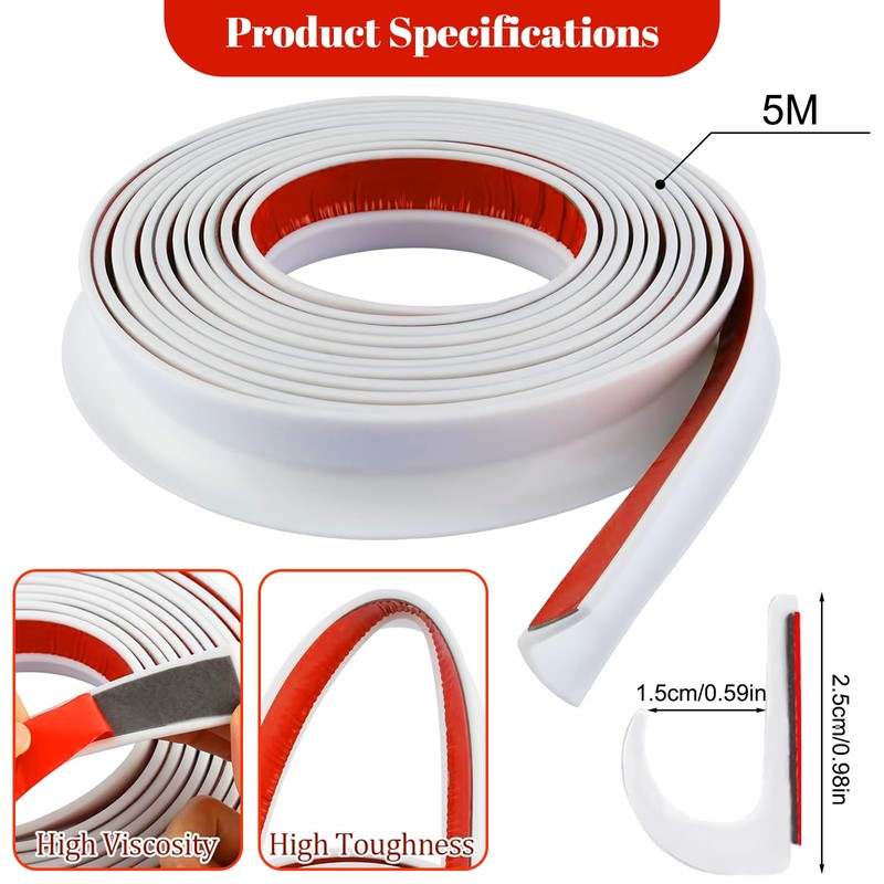 16FT RV Rain Gutter & Drip Rail - Flexible TPE