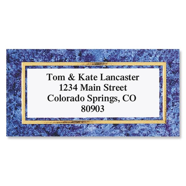 Granite & Gold Foil Border Return Address Labels - Set