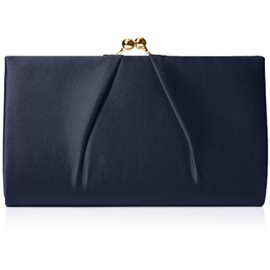 Swanky Swans Womens Mira Satin Classic Frame Bag Clutch Blue (Navy) ,5.1x12x20.8 cm (W x H x L)