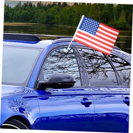 BESPORTBLE 4pcs American Flag on Car Decorative Car Flag Vehicle Flags US Car Flag Usa Car Flag American Flag for Flag Pole Memorial Day Flags Window Clip on Flag Car Window Flag Polyester