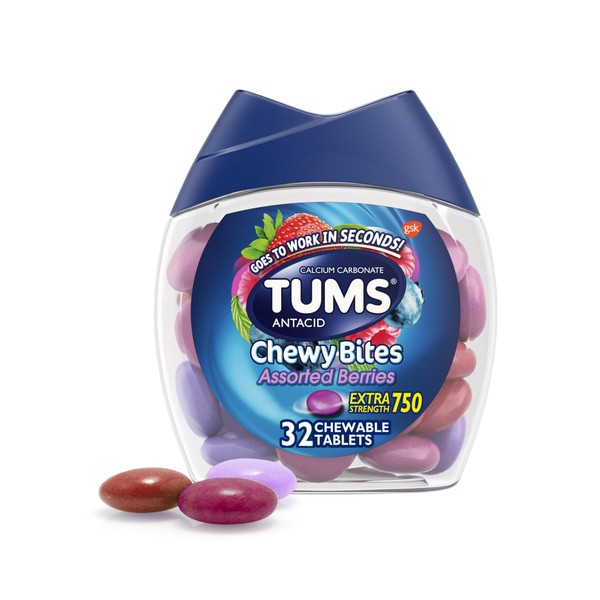 TUMS Chewy Bites Antacid Tablets for Chewable Heartburn & Acid