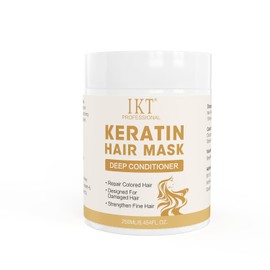 IKT Hair Mask Keratin 250ml, Hydrates & deeply conditionseImproves hoir texture ond shine, Reduce split ends and tames frizz, For All Hair Types