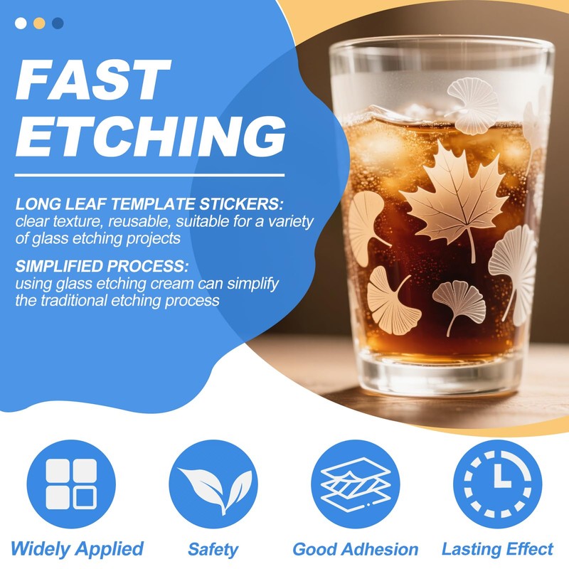WANJAO Glass Etching Kit, Long-Lasting with Etching Stencils, Gloves Paper