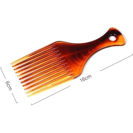 Brown Hair Pick Comb Smooth Hair Fork Comb Lightweight Amber Plastic Detangle African Styling Tool for Men Women,Styling Tools