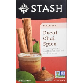 Stash Tea Decaf Chai Spice Black Tea - Decaf, Non-GMO Project Verified Premium Tea with No Artificial Ingredients, 18 Count (Pack of 6) - 108 Bags Total