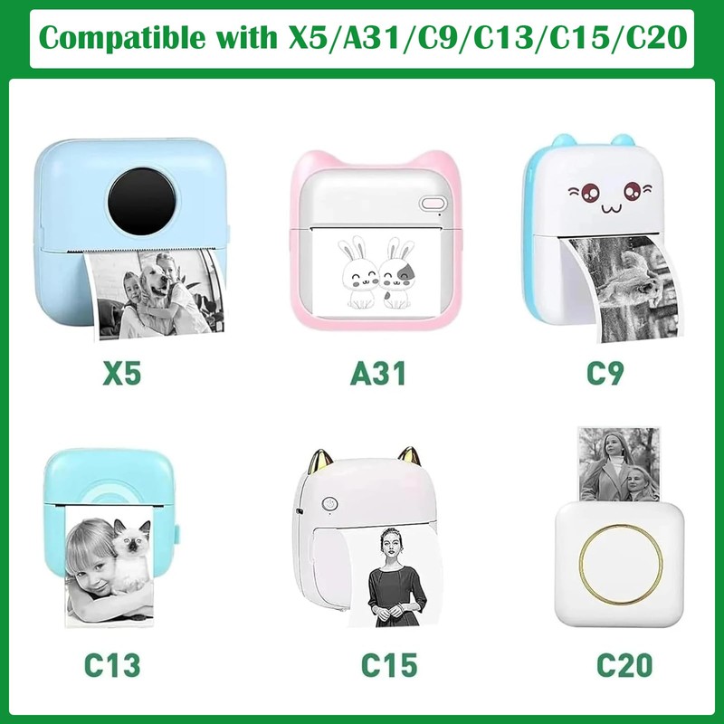 10 Rolls Mini Printer Sticker Paper Roll, Thermal Printer Paper,
