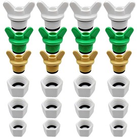 24Pcs BSP Thread Screw Blanking Cap,Hex Male Blanking Plug Tube End Cap,Hex Male Blanking Plug with Gasket/Washer for Washing Machine Dishwasher Taps Tool Plumbing