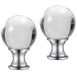 Akahttbn 2 Pack Lamp Finials Glass Crystal Ball, Lamp Finials Decorative for Table Lamps, Floor Lamps, Lamp knob Replacement