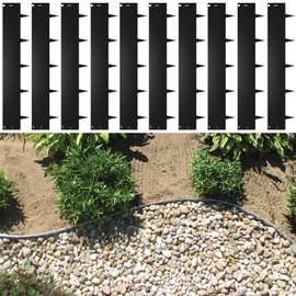 ITEVE.GD 10PCS Steel Lawn Edging, Metal Landscape Edging, 4"x39" Garden Edging Border, 16.25 ft Length Flexible Landscape Edging, Black Lawn Edge for Garden,Yard - 10Pack