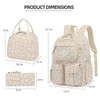 Lrenagao 3Pcs Corduroy School Backpack for Girls, Kids Large Capacity