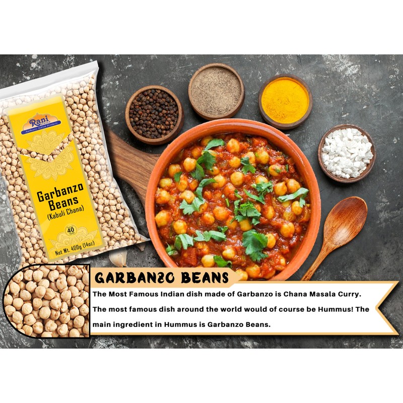 Rani Garbanzo Beans (Kabuli Chana) 14oz (400g) ~ All Natural