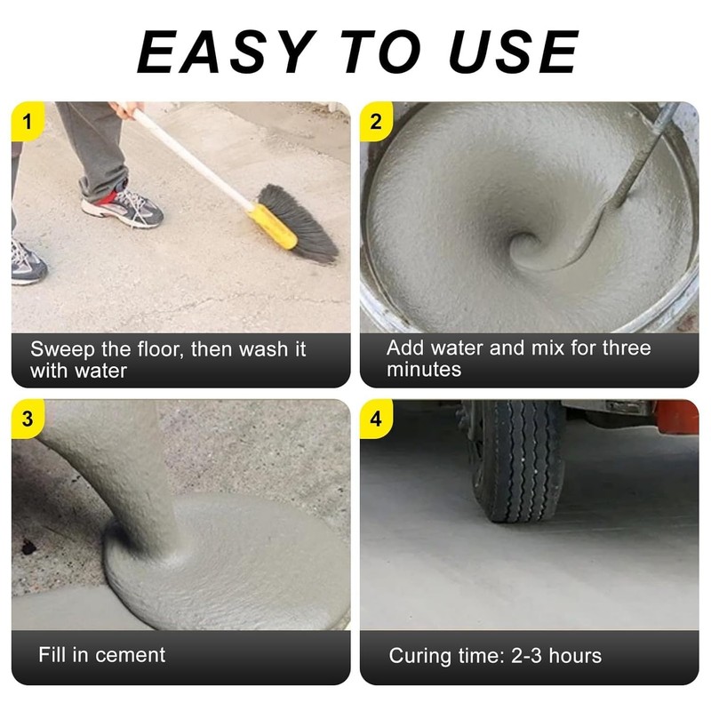 GOODTAKE Concrete Repair - Permanent Crack & Hole Filler for