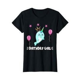 Cool Cute Narwhal balloons Girls Birthday Party Animal T-Shirt