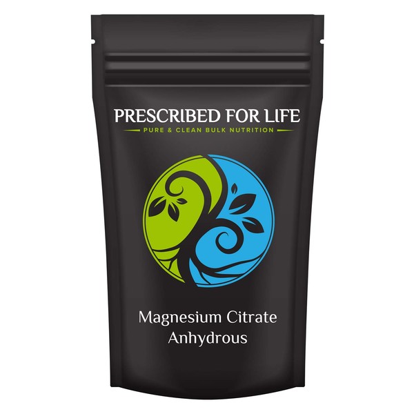 Prescribed for Life Magnesium Citrate Anhydrous - Natural USP TriMagnesium Citrate Water Soluble Powder - 16% Mg, 1 kg