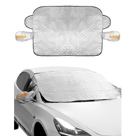QWORK® Magnetic Car Windshield Cover, Windscreen Cover, Magnetic Sun Cover, Sun Dust Water Resistent, 145 X 113CM