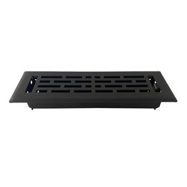 Empire Register Co, Decorative Air Vent Covers - 2x10 inch, Brick Design, Textured Black Finish, Heavy Duty Walkable Floor Register, Metal Damper Attached