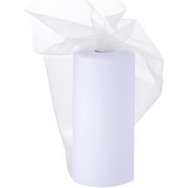 White Fabric Tulle Rolls 30cm x 91.4m, Tulle Fabric Wedding Decoration 100 Yards Tulle Roll Netting for DIY Tutu Skirt Table Skirt Craft Bow, Party Decoration Gift Wrapping