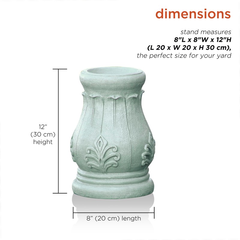 Alpine Corporation 12" Tall Indoor/Outdoor Roman Column Gazing Globe Display
