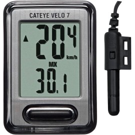 CatEye Velo 7 Bike Computer Cyclometer Speed Distance Time Tracking OBO (W79)