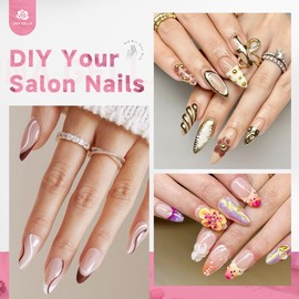 UNA GELLA Medium Almond Nail Tips, 12 Sizes Gel X Nail Tips Almond Shape, 120Pcs Pre-file Soft Gel Nail Tips Clear Acrylic Fake Nails Full Cover Nail Tips for Nail Extension DIY Salon Long Lasting