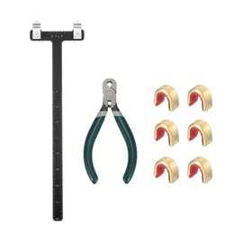 sourcing map Archery Bow Square T-Shape Ruler Tool Nocking Points Pliers Set 33x9mm Turning Bow String Knock Kits Recurve Compound Bowstrings Archery Accessories (Black)