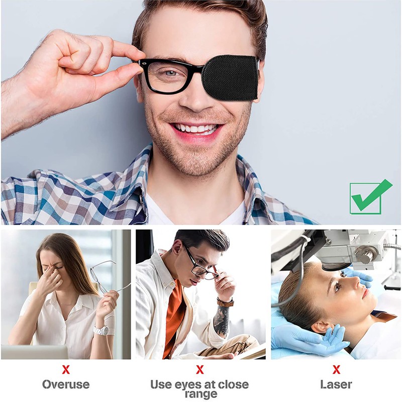 3 Pairs Eye Patches Reusable Single Eye Mask,Soft and Comfortable