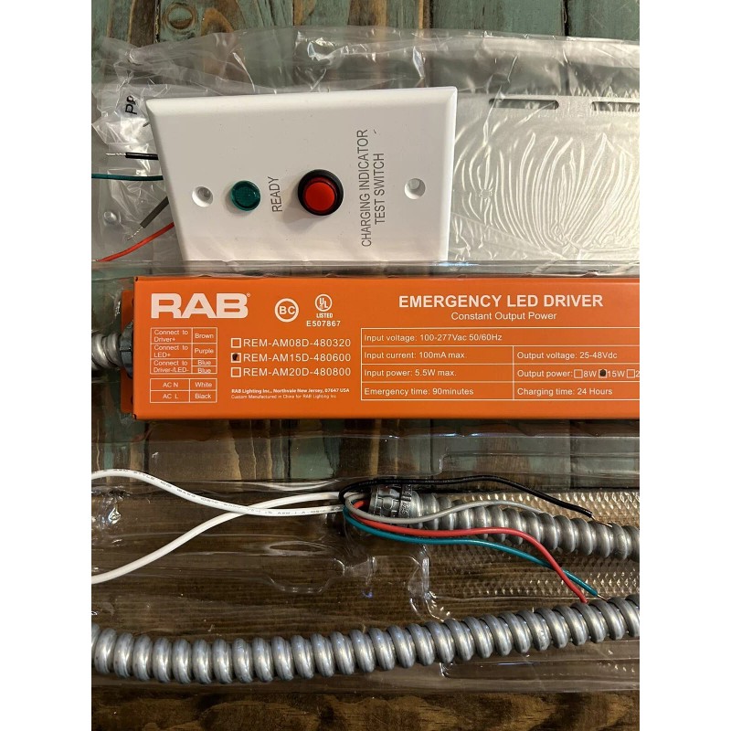 RAB EMERGENCY LED DRIVER 100-277VAC REM-AM15D-480600