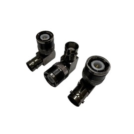 TW-BNCP-BNCJ (3-Pack) BNC Male to BNC Female Right Angle Adapter - 90 Degree Coaxial Connector for CCTV, Video, RF Devices