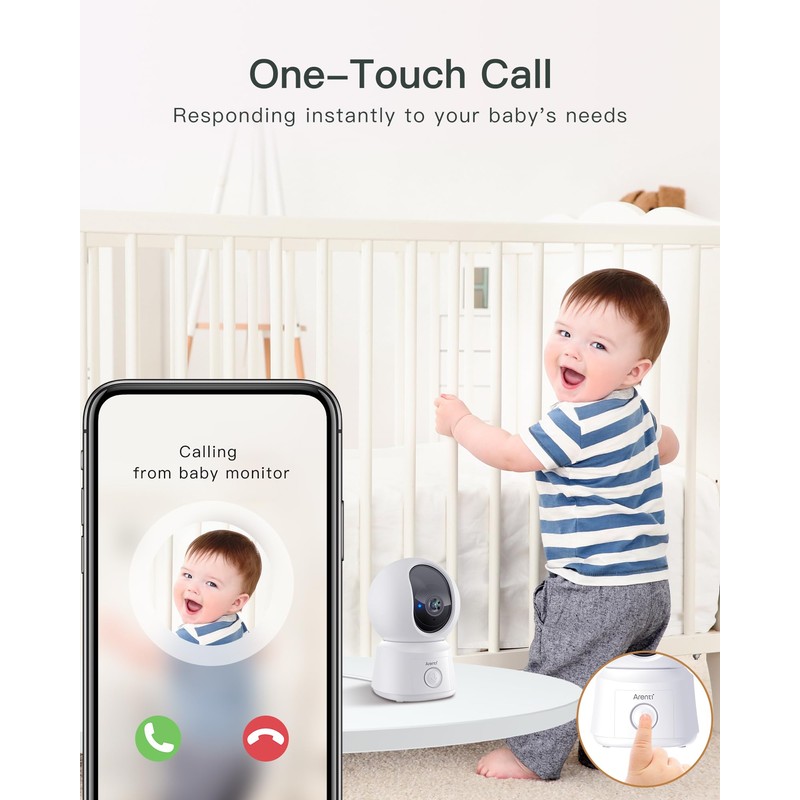 ARENTI 4MP 2.4G&5G WiFi Baby Monitor with Camera and Audio,