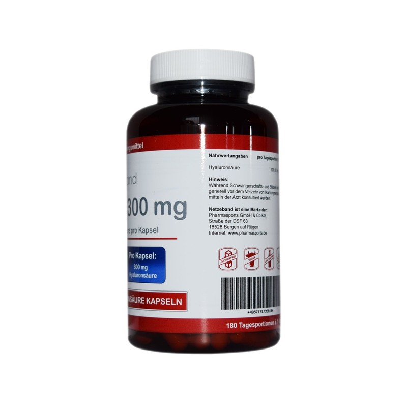 Premium Hyaluronic Acid Capsules, 300 mg per Capsules |180 Hyaluronsaeure