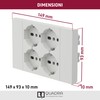 Electraline 22108 Multipresa da incasso Quadra 4 Posti Universali P40,
