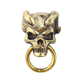 Brass Conchos Screw Back Leather Crafting Concho for Leather Skull Biker Wallet Chain Connector 2 Pieces (Demon Gold)