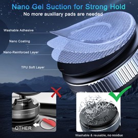 Jkoailiwi Vacuum Magnetic Phone Holder for Car, 360 Nano Gel Adjustable Suction Cup Phone Mount for Garmin GPS, Vacuum Magnetic Phone Stand for Magsafe 17 iPhone 16 15 Pro Max