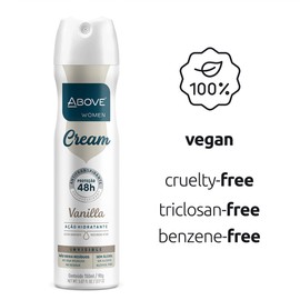 ABOVE 48 Hours Cream Antiperspirant Deodorant, Vanilla, 3.17 oz - Dry Spray Deodorant for Women - Antiperspirant Spray - No Stain - Cruelty-Free