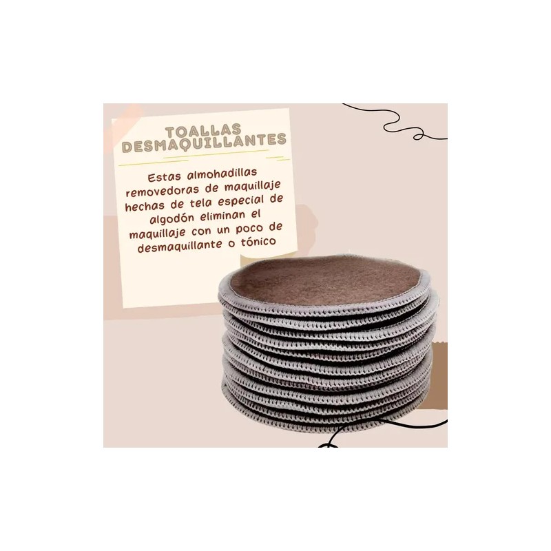 4 Toallas Desmaquillantes Facial Reutilizable Ecológicas