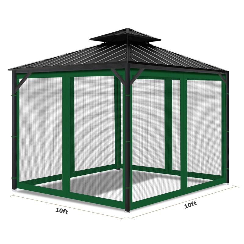 Gazebo Universal Replacement Mosquito Netting, 10'x10' Gazebo Netting Outdoor, 4-Panel