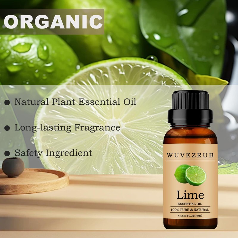 Lime Essential Oils 10ML, Organic 100% Pure and Natural Lime